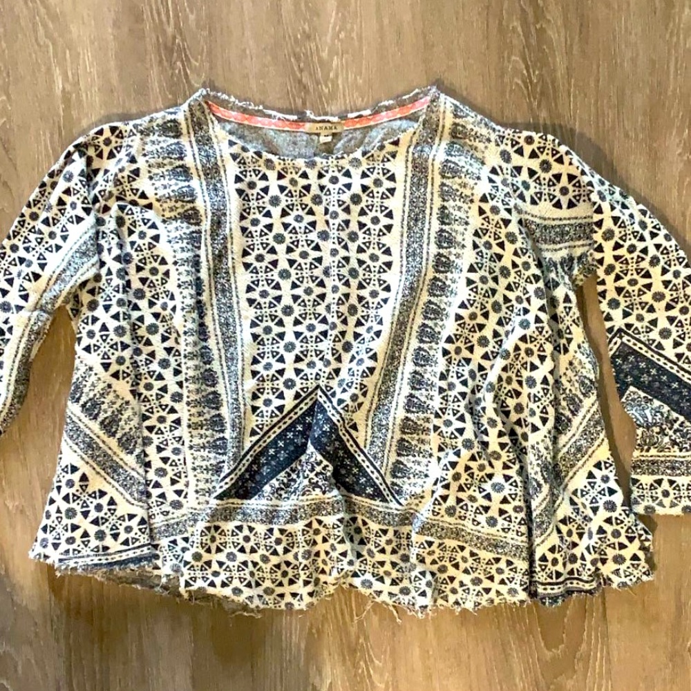 Terry cloth, patterned sweater